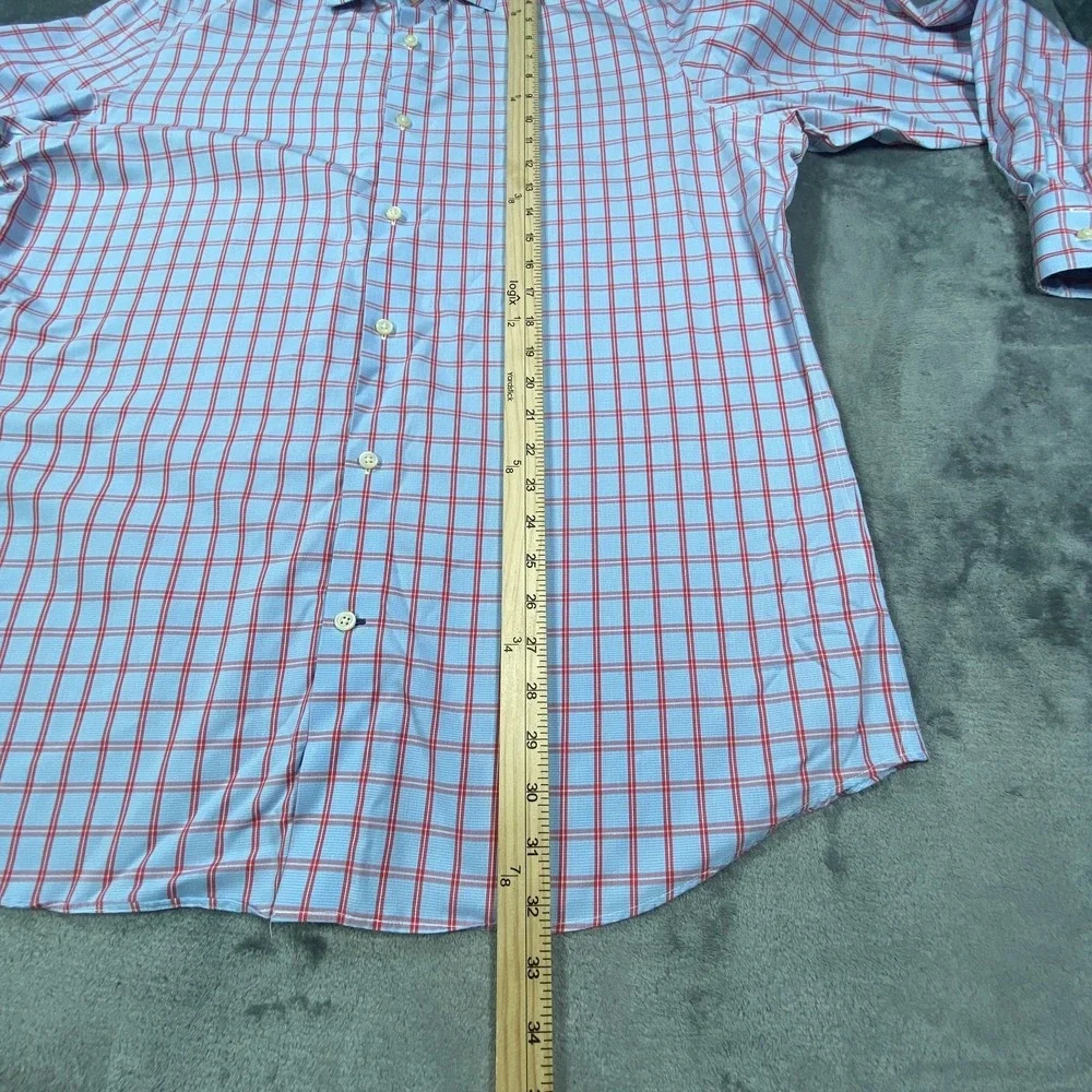 Banana Republic Dress Shirt Mens XL Slim Fit Non-Iron Cotton Long Sleeve Plaid